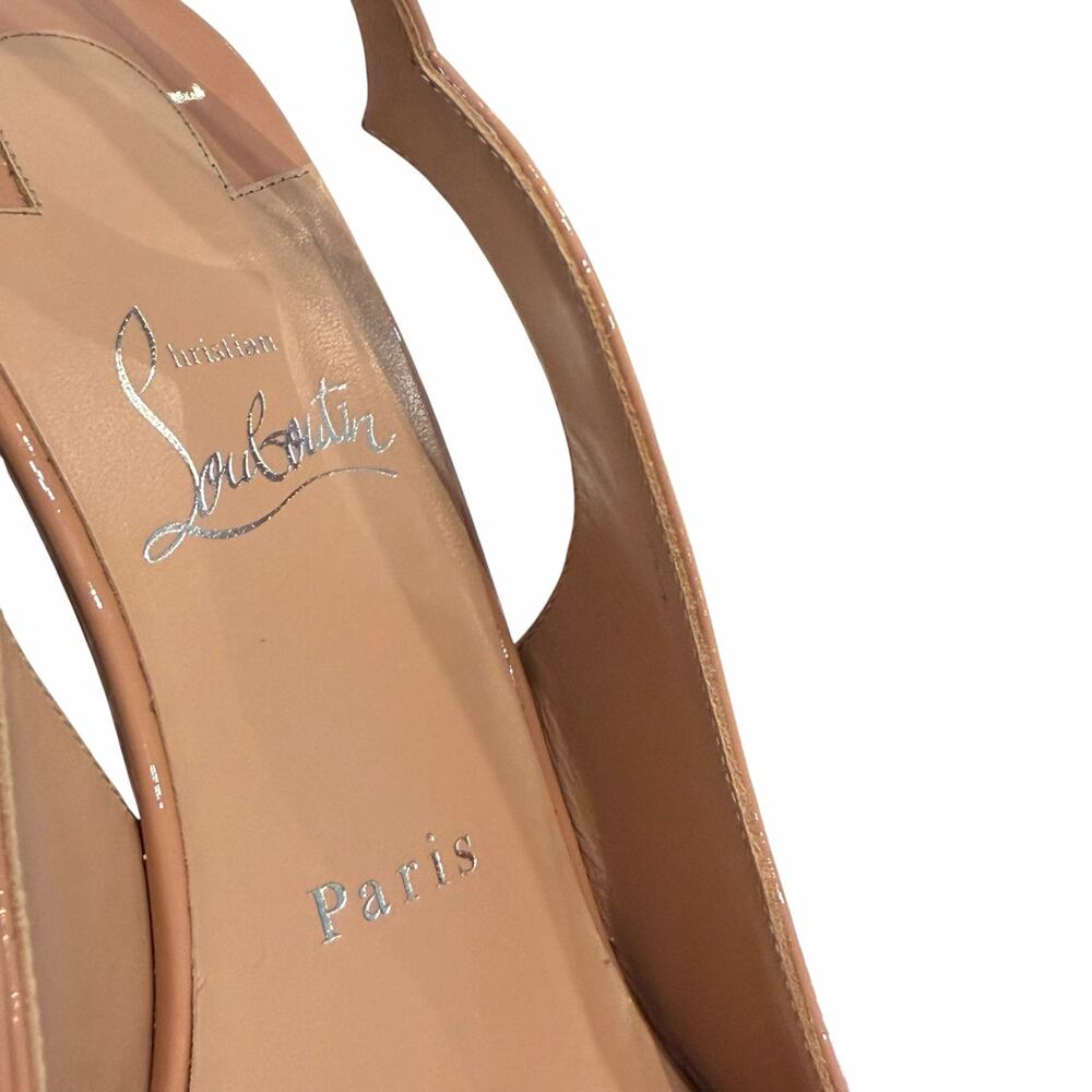 Christian Louboutin Hot Chick Sling Heel Patent Leather Blush Size 38.5 / US 8.5 - Picture 8 of 11